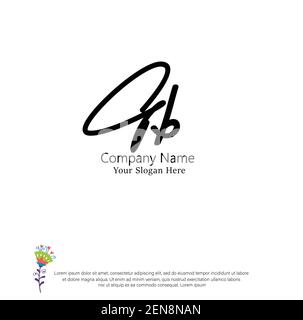G B GB Initial letter handwriting and signature logo. Beauty vector initial logo .Fashion, boutique, floral and botanical Stock Vector