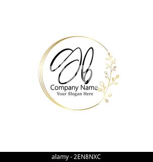 G B GB Initial letter handwriting and signature logo. Beauty vector initial logo .Fashion, boutique, floral and botanical Stock Vector