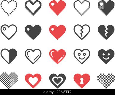 heart icon set,vector and illustration Stock Vector