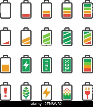 battery icon set,vector and illustration Stock Vector