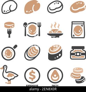 foie gras icon set,vector and illustration Stock Vector