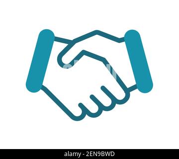 deal handshake agreement single isolated icon with solid line style vector design illustration Stock Photo