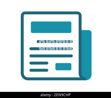 newspaper magazine headline single isolated icon with solid line style vector design illustration Stock Photo