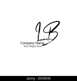 L B LB Initial letter handwriting and signature logo. Beauty vector initial logo .Fashion, boutique, floral and botanical Stock Vector