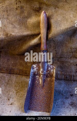 Vintage Coal shovel, France Stock Photo