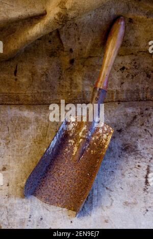 Vintage Coal shovel, France Stock Photo