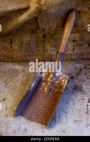 Vintage Coal shovel, France Stock Photo