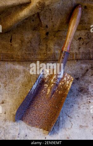 Vintage Coal shovel, France Stock Photo