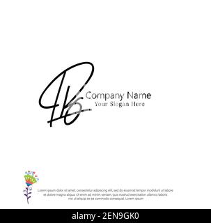 L B LB Initial letter handwriting and signature logo. Beauty vector initial logo .Fashion, boutique, floral and botanical Stock Vector