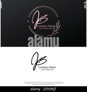 J B JB Initial letter handwriting and signature logo. Beauty vector initial logo .Fashion, boutique, floral and botanical Stock Vector