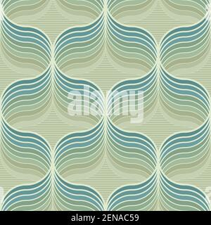 Seamless pattern with wavy motifs in retro style. Stock Vector