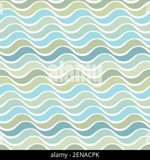 Seamless pattern with wavy motifs in retro style. Stock Vector