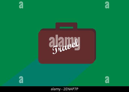 a vector brown travel bag for tourist suitcase Stock Vector