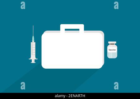 medical kit box bag with vaccine for virus Stock Vector