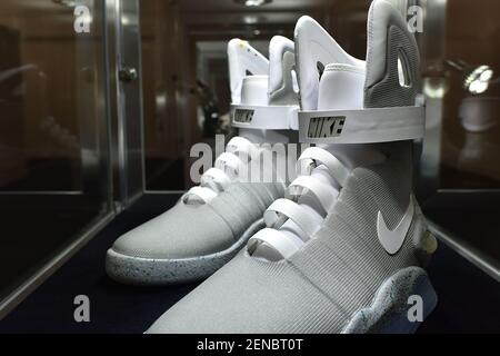 lluvia Verdulero Encantador A pair of 2016 self-lacing “Back to the Future II” Nike Mags at Sotheby's & Stadium  Goods Ultimate Sneaker collection featuring 100 of the rarest sneakers  produced, New York, NY, July 22,