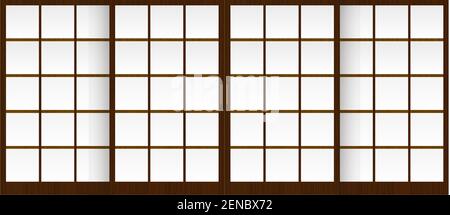 Shoji ( japanese traditional doorwindow ) vector illustration Stock Vector