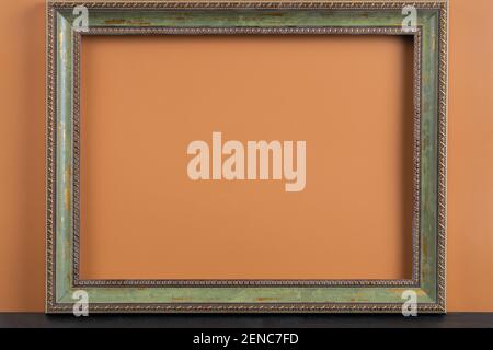 Metallic rustic picture frame isolated on background Stock Photo