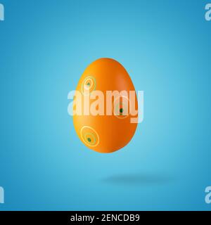 Creative composition made of orange Easter egg. Minimal spring or summer Holiday concept. Fun background. Stock Photo
