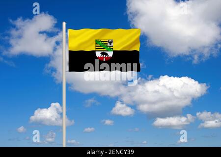 Die Flagge von Sachsen-Anhalt, Landesflagge, Stock Photo