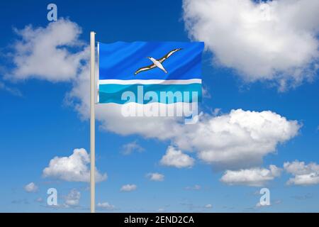 Die Flagge von den Midway Inseln, Midway Ilands, USA, Atoll, gehört zum Aussengebiet der Vereinigten Staaten, Pazifik, Stock Photo