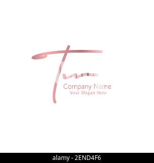 T W TW Initial letter handwriting and signature logo. Beauty vector initial logo .Fashion, boutique, floral and botanical Stock Vector
