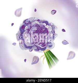 isolated bouquet of spring blue flowers on a blurry background Stock Vector