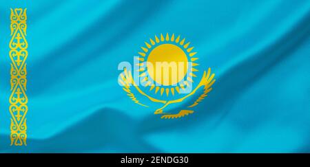 Fahne von Kasachstan Stock Photo - Alamy