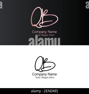 Q B QB Initial letter handwriting and signature logo. Beauty vector initial logo .Fashion, boutique, floral and botanical Stock Vector