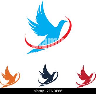 Bird Dove Logo TemplateBird logo template, Animal flying icon design vector Stock Vector