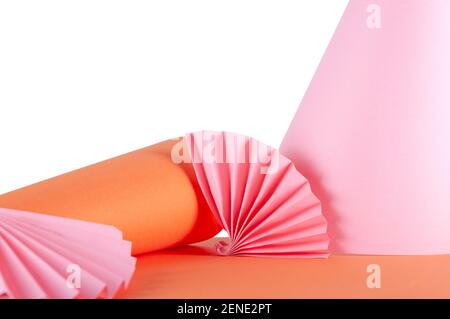 Interesting background of multi-colored paper figures. Stock Photo