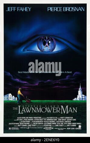 The Lawnmower Man  Year: 1992 - USA / UK Director: Brett Leonard Pierce Brosnan, Jeff Fahey American poster Stock Photo