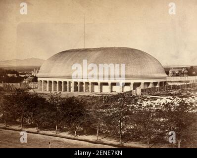 Great Mormon Tabernacle - Salt Lake City - Photograph shows bird's-eye view of the Mormon Tabernacle in Salt Lake City, Utah - Andrew Russell, 1868 Stock Photo