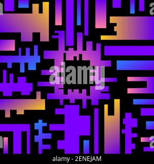 Abstract modern graphic element. Simpl graphic forms and line texture. Bright gradient colors. Vector fantasy pattern. Stock Vector