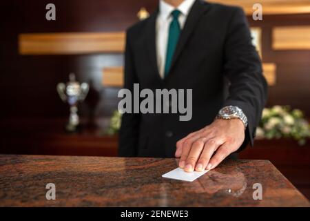 Close up of hotel key card for hotel management access systems Stock Photo