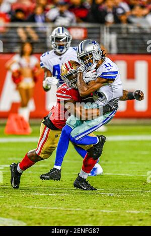 Dallas Cowboys vs. San Francisco 49ers. NFL match poster. Two