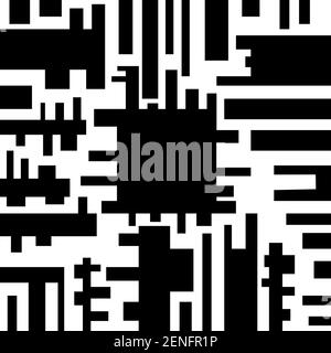 Black and white abstract modern graphic element. Simpl graphic forms and line. Monochrome color texture. Vector fantasy pattern. Stock Vector
