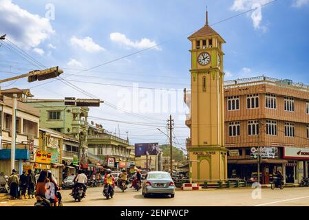 February 12, 2016: Purcell Tower located at the downtown of Pyin Oo Lwin, Myanmar Burma. The tower built in 1936 was a present from queen Victoria, an Stock Photo