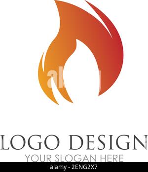 Fire with flame and feuer mit flamme Logo - Vector Stock Vector