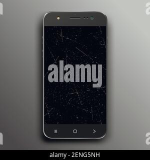 Smartphone with a scratched screen Stock Vector