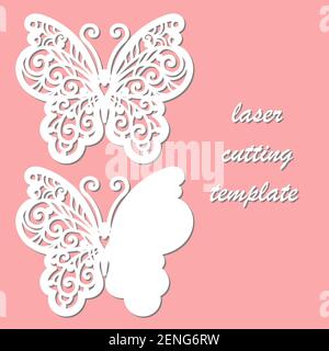 Butterfly. Template for laser cutting. Vector Stock Vector