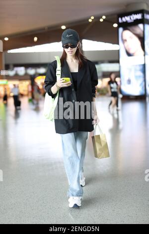 Chinese actress Zhong Chuxi arrives at the Shanghai Hongqiao ...
