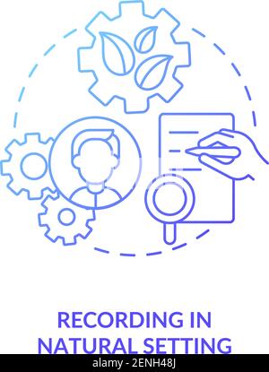 Recording in natural setting concept icon Stock Vector