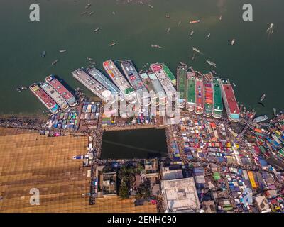 Barishal, Bangladesh. 26th Feb, 2021. As the Biggest Islamic Mehfil started today at Chormonai, Barishal in Bangladesh, around 10 Millions of People all around the country came here by those launches, boats. Credit: Mustasinur Rahman Alvi/ZUMA Wire/Alamy Live News Stock Photo