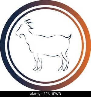 Goat Logo Template vector icon illustration design Stock Vector
