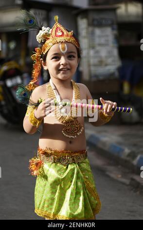 Baby Krishna costume | Krishna fancy dress ideas | mukut making | basuri  decorations | Photoshoot outfits, Baby krishna, Krishna