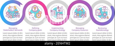 Top management tasks vector infographic template Stock Vector
