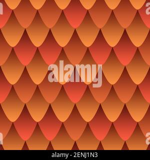 Fire Dragon Leather seamless pattern, colorful gradient in orange red color. Abstract scaly skin Dragon style texture effect. Vector decorative backgr Stock Vector