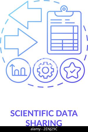 Scientific data sharing concept icon Stock Vector