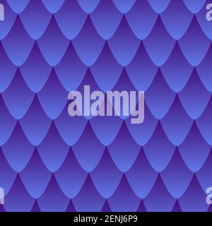 Scaly skin seamless pattern, colorful gradient in blue and dark violet color. Dragon skin abstract texture effect. Vector decorative fantasy skin back Stock Vector