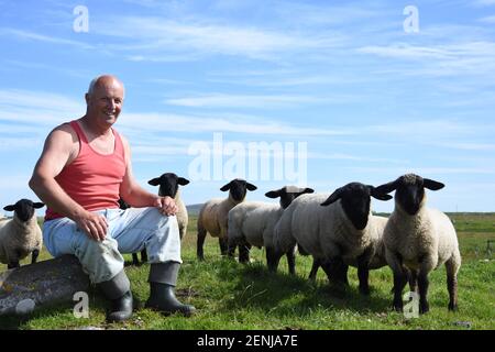 Portrait of Scottish Crofter - Neil MacPherson, Lioncleat, Isle of Benbecula, Western Isles Stock Photo